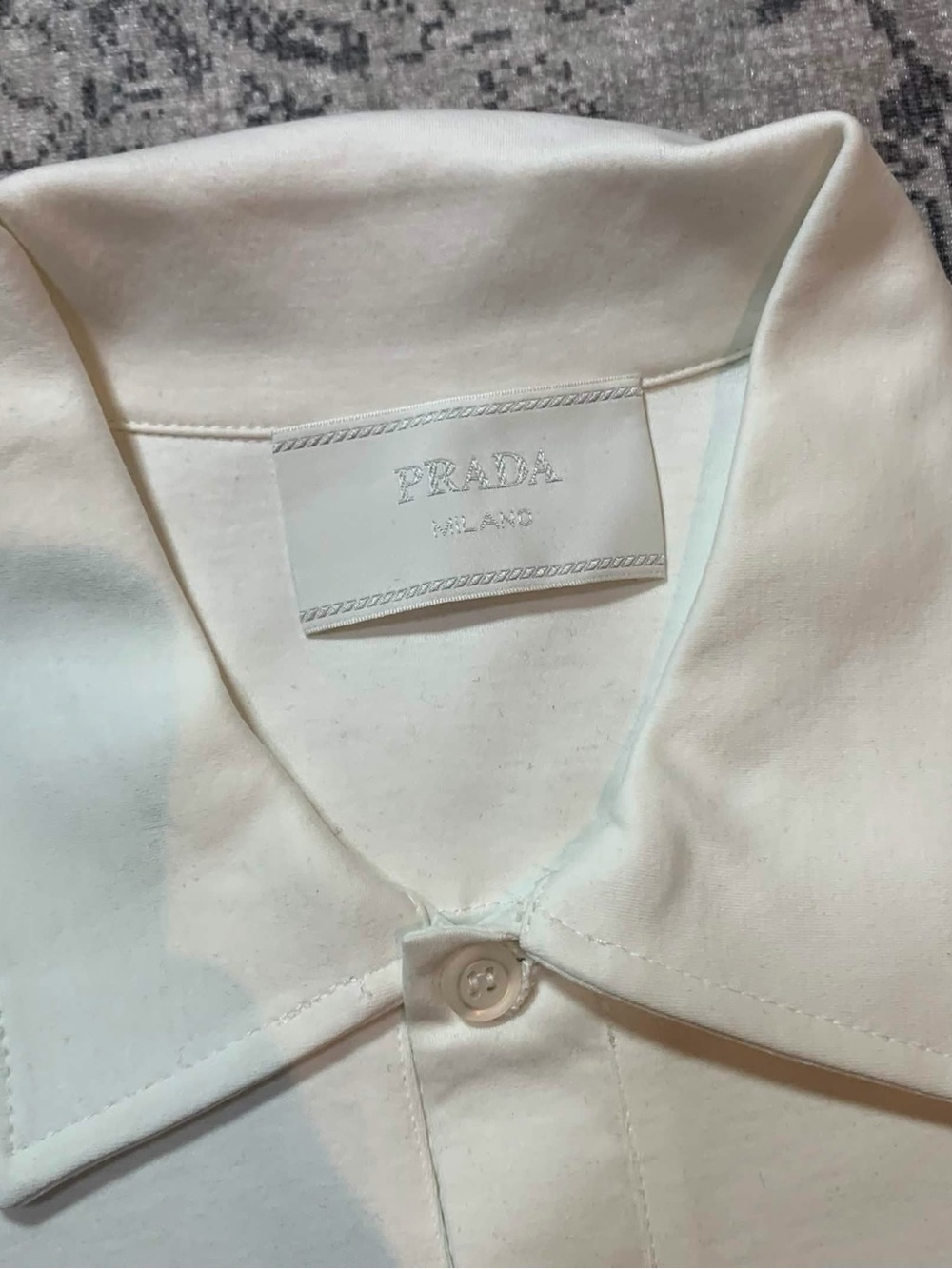 Prada White Polo Nylon Mens MEDIUM - Picture 4 of 5